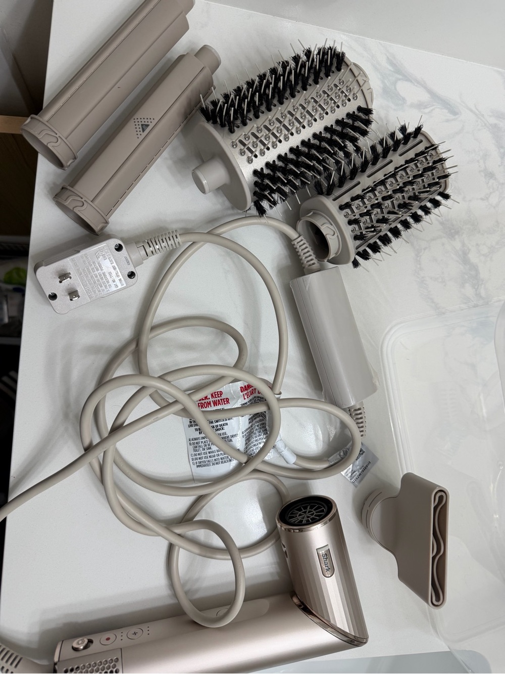 Travel Hair Dryer and Hot Air Brush Set - Beige